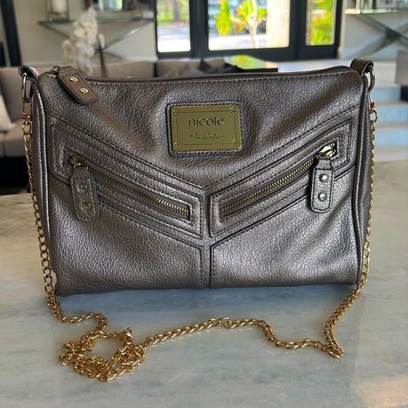 Nicole Miller Handbags - Nicole Miller crossbody/clutch bag.  Gold chain is removable